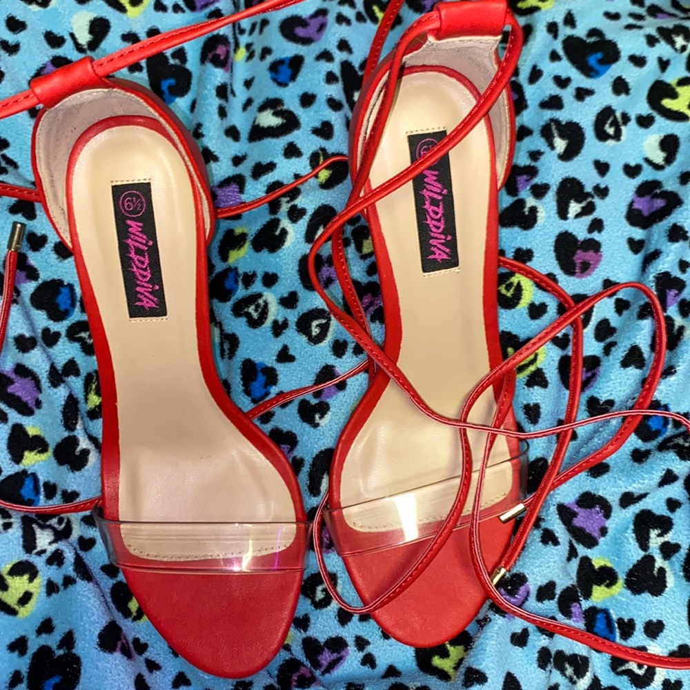 Red Strappy Stilettos